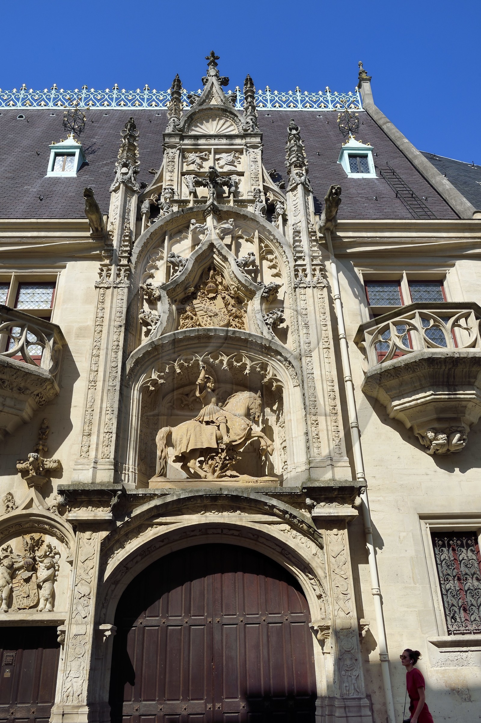 France, Meurthe-et-Moselle (54), Nancy, le Palais Ducal (Palais des Ducs de Lorraine) abrite le Musée historique lorrain, statue équestre du duc Antoine