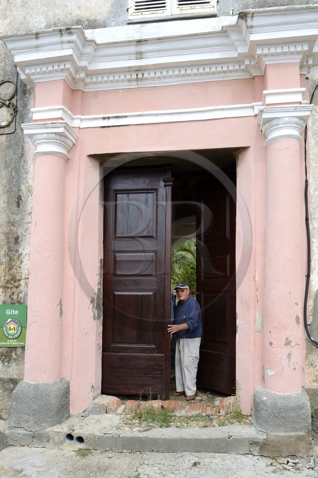 France, Haute-Corse (2B), Cap Corse, Morsiglia, le palais palais Ghilfucci (Palazzi ou Maison d'Americain de 1838) dont le batisseur fit fortune aux Grandes Antilles