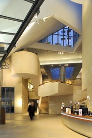 France, Paris, la Cinemathèque Française (ex American Center) from architect Frank O. Gehry in park of Bercy