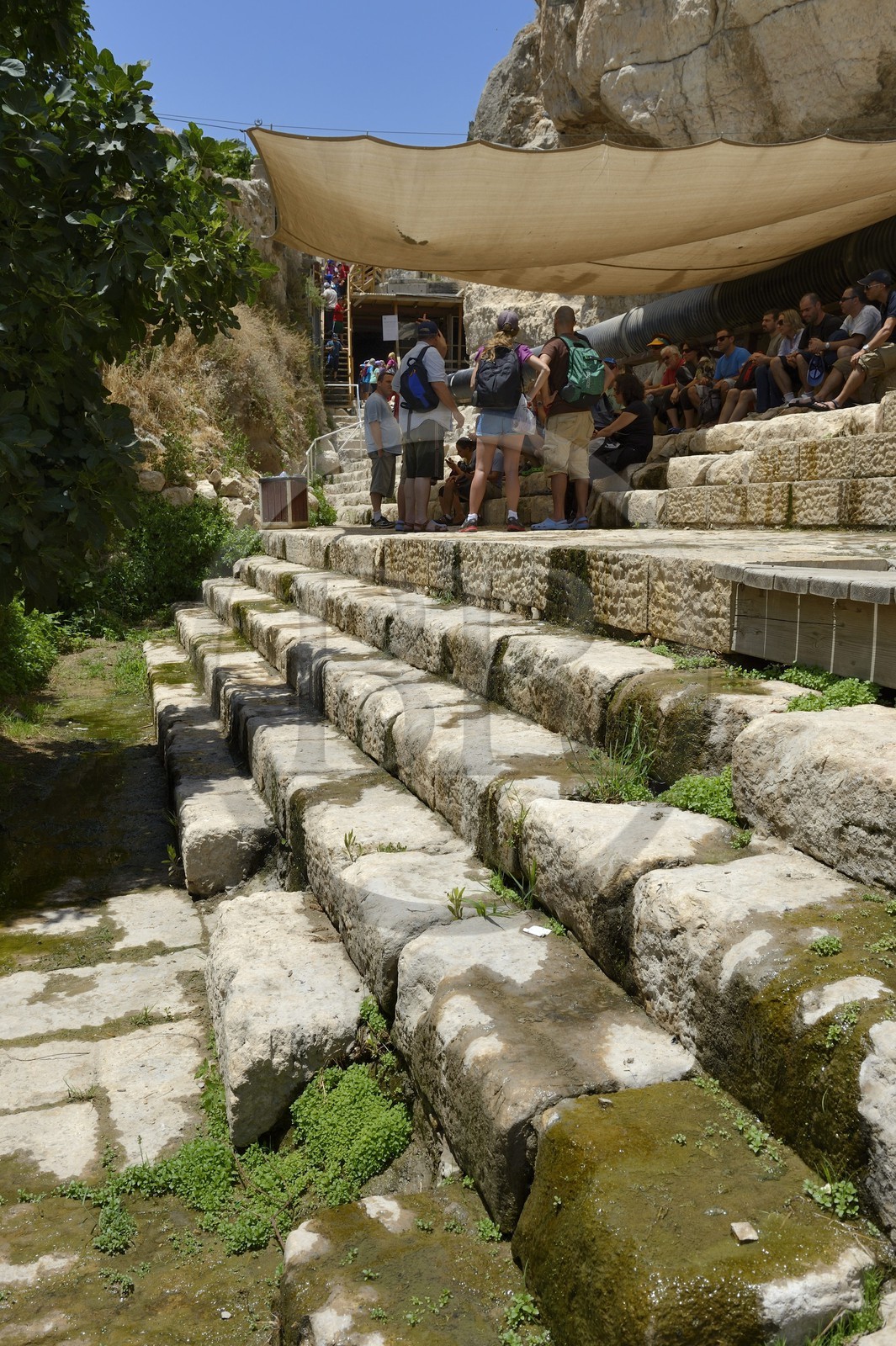 Israel, Jérusalem, ville sainte, vieille-ville classée Patrimoine Mondial de l'UNESCO, Bassin de Silwan, Siloam ou encore Siloé reconstruit sous Herode 1er le Grand
