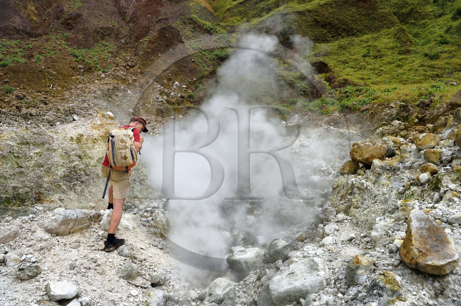 Caribbean, Dominica Island, Castle Bruce, Morne Trois Pitons National Park listed as World heritage by UNESCO, Valley of Desolation with fumaroles and hot springs, hike on the trail to Boiling Lake