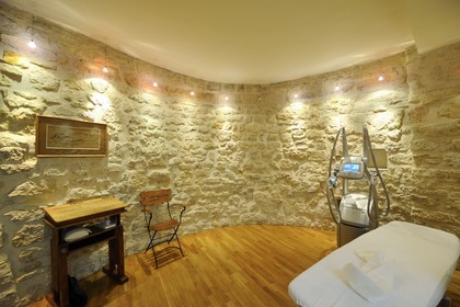 France, Paris, Philippe Auguste's surrounding wall in Dauphine street, inside of one of the towers transformed into a physiotherapist's cabinet