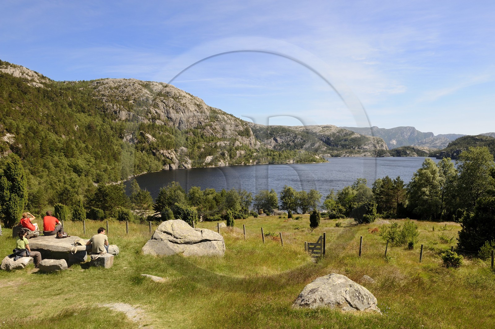 Norway, Rogaland County, around Lysefjord, small lake on the hiking trail leading to Preikestolen Rock