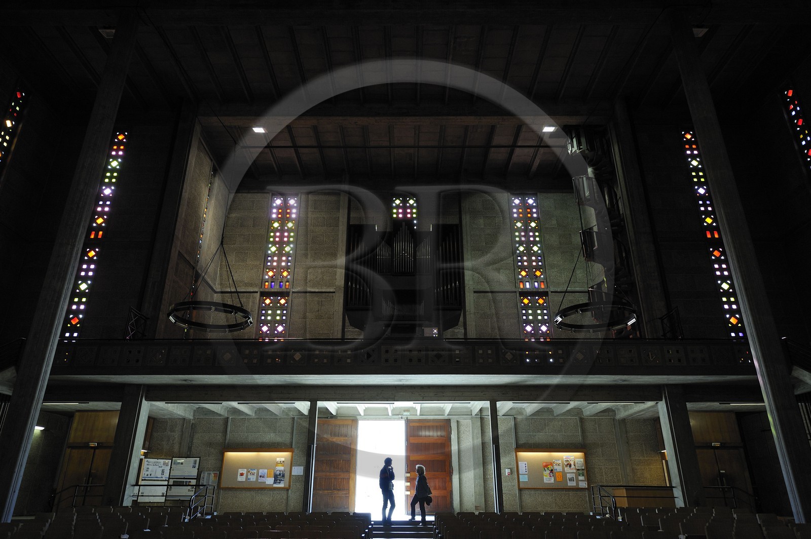 France, Seine-Maritime (76), Le Havre, Centre-ville reconstruit du Havre par Auguste Perret classé Patrimoine Mondial de l'UNESCO, Eglise Saint-Joseph, la porte principale