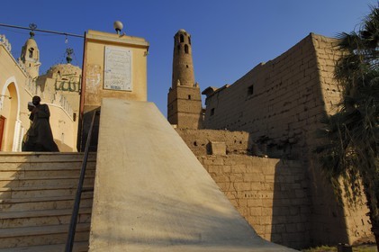 Egypt, Upper Egypt, Nile Valley, Luxor Temple listed as World Heritage by UNESCO, the Abou Haggag mosque