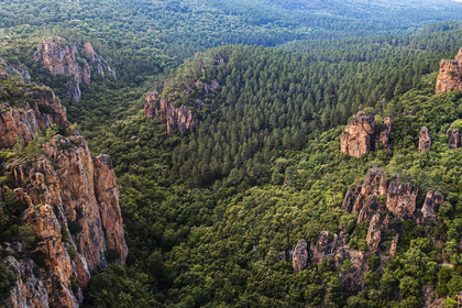 France, Var, between Bagnols en Foret and Roquebrune sur Argens, the Gorges du Blavet (aerial view)