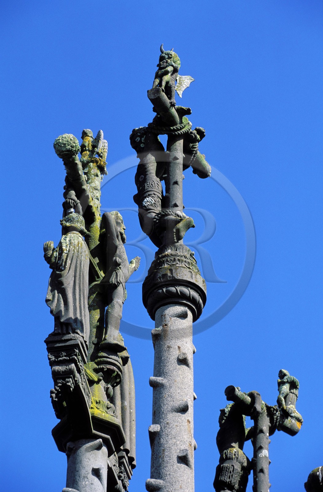 France, Finistere, parish enclosure of Pleyben, the calvary