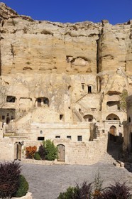 Turkey, Central Anatolia, Nevsehir Province, Cappadocia listed as World Heritage by UNESCO, Urgup, Yunak Evleri luxury hotel in old troglodytic houses