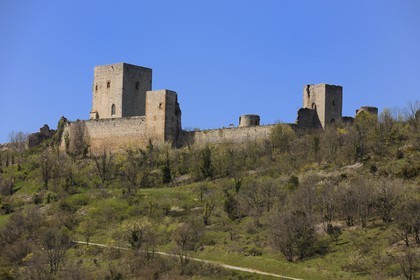 France, Aude (11), le château cathare de Puivert du XIIe siècle
