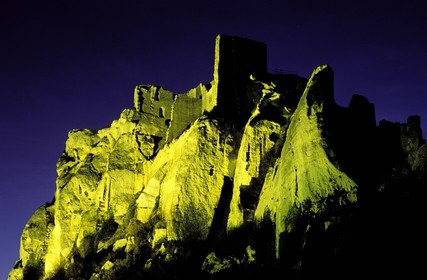 France, Bouches-du-Rhône (13), Les Baux-de-Provence, labellisé Les Plus Beaux Villages de France, les ruines du château et son donjon