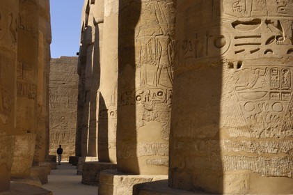Egypt, Upper Egypt, Nile Valley, Luxor, Karnak Temple listed as World Heritage by UNESCO, Great Hall of Pillars