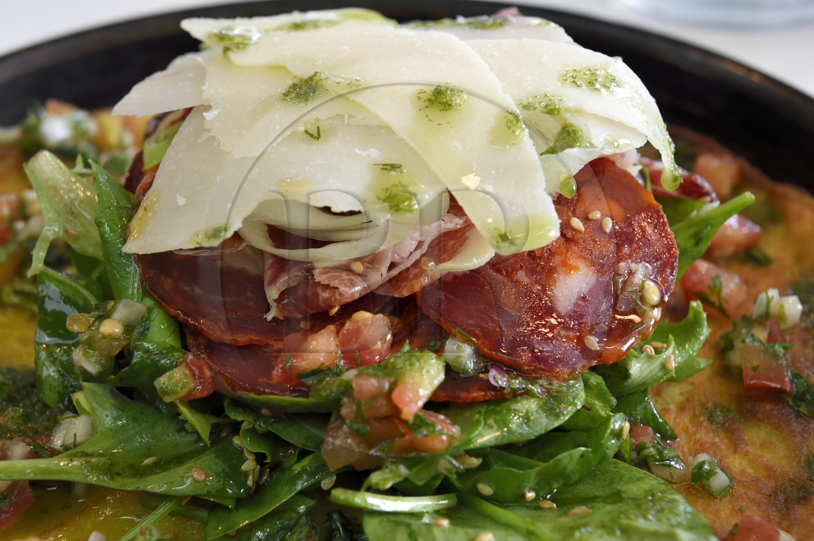 France, Alpes-Maritimes (06), Nice, Restaurant l'Atelier rue Gioffredo, Socca revisitée