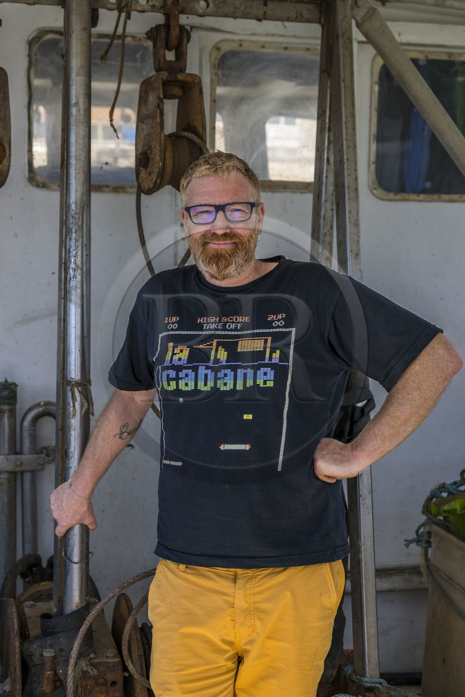 France, Charente Maritime, Oleron island, port of La Cotinière, fisherman Yoann Crochet on his trawler L'Univers