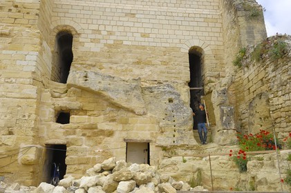 France, Indre et Loire (37), Vallée de la Loire classée Patrimoine Mondial de l' UNESCO, Chinon, le château, dans les contreforts du fort Saint-Georges