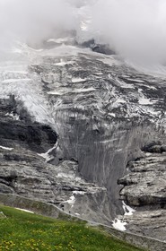 Switzerland, Canton of Bern, Bernese Oberland, Jungfrau Aletsch Bietschhorn (3 454 m) called the Top of Europe, listed as World Heritage by UNESCO, Hikers