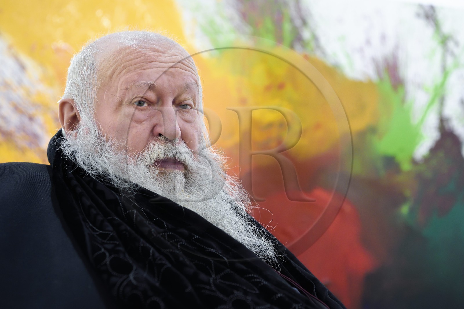 France, Paris (75), Galerie RX, Hermann Nitsch, artiste contemporain autrichien, cofondateur du mouvement Wiener Aktionismus (Actionnisme viennois)