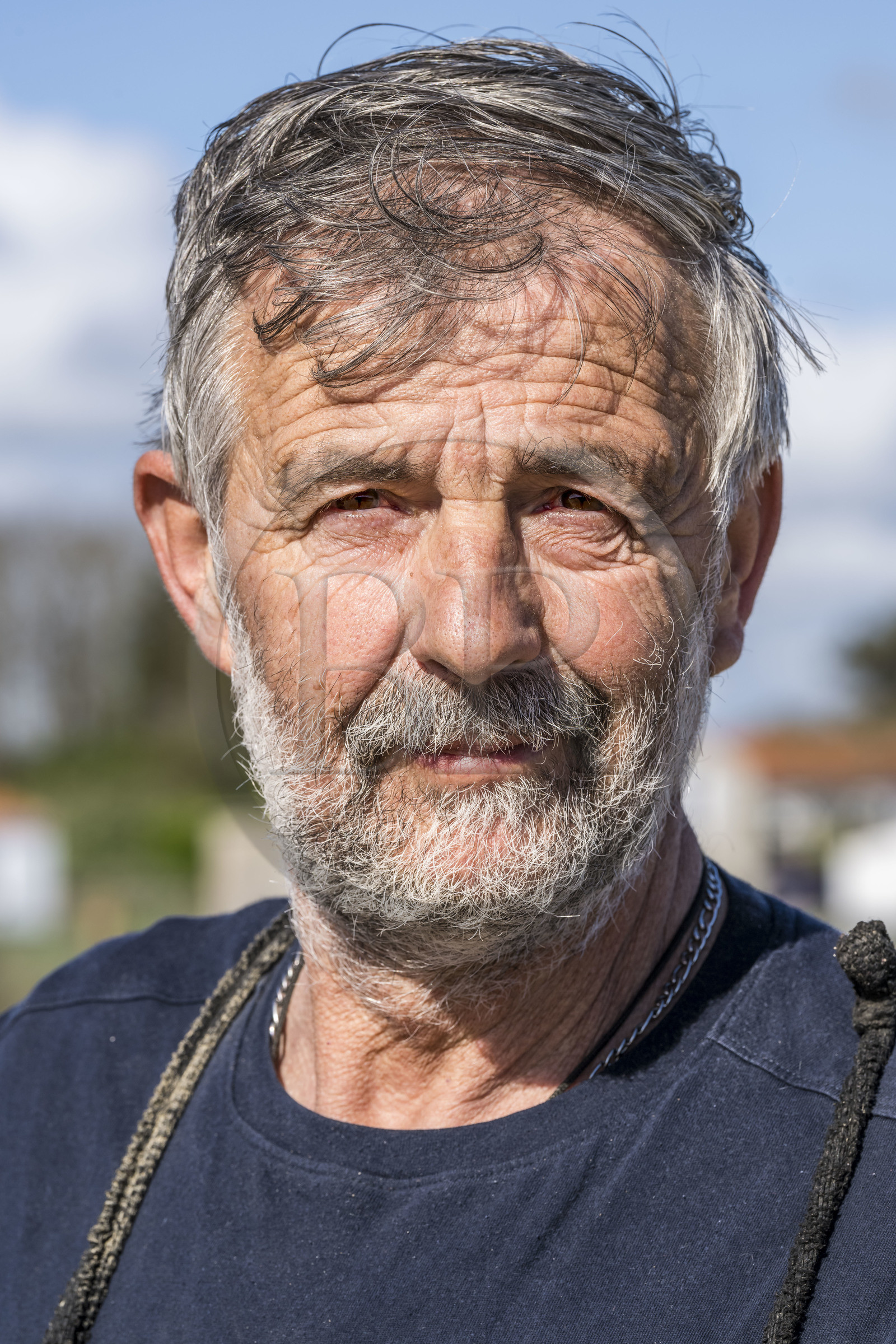 France, Vendée (85), Talmont Saint Hilaire, port of the oyster farming village of La Guittière in the Payré estuary, oyster farmer Patrick Guyau