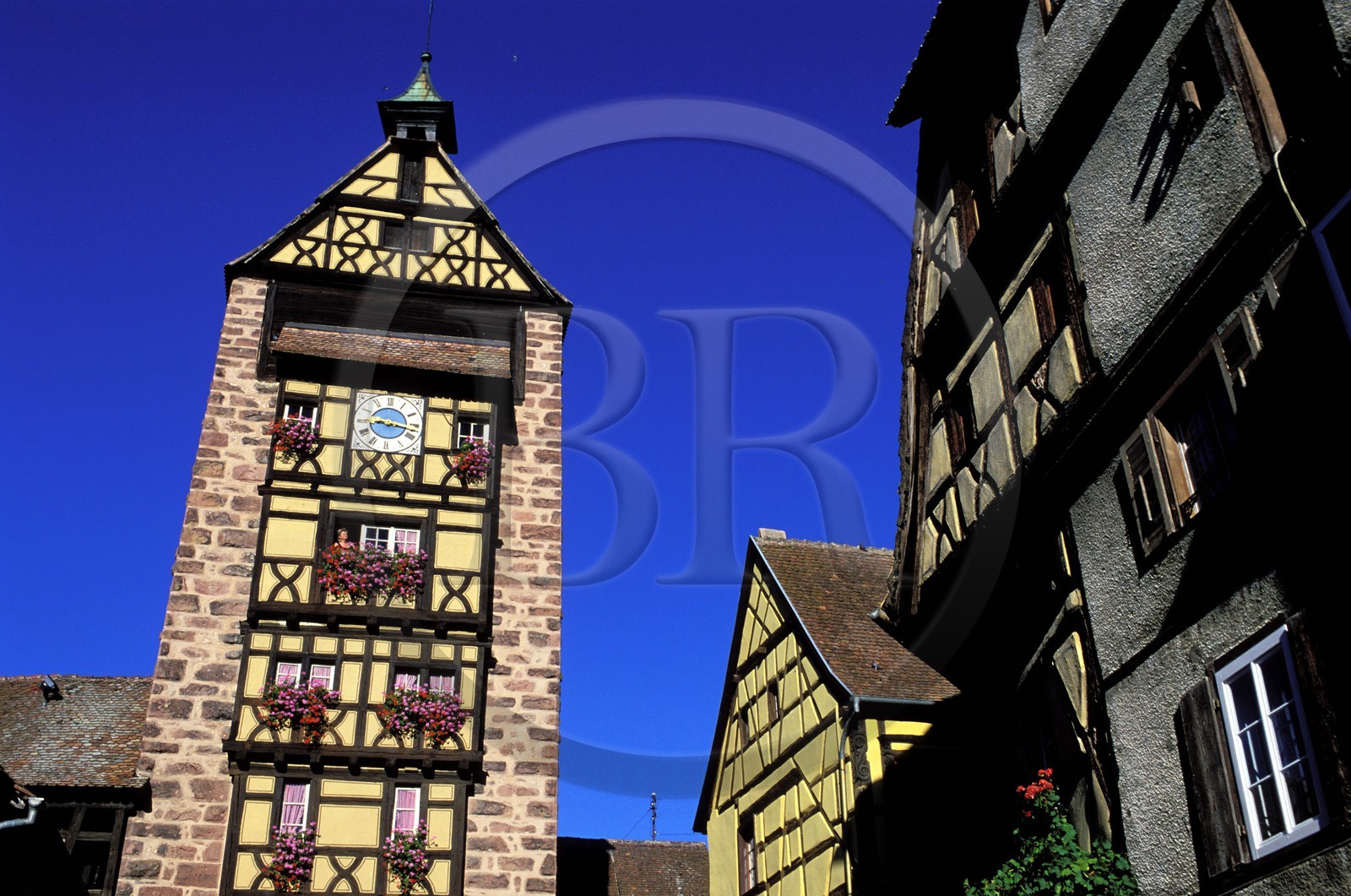 France, Haut-Rhin (68), Route des vins d' Alsace, Riquewihr, labellisé Les Plus Beaux Villages de France, la porte du Dolder, 1291