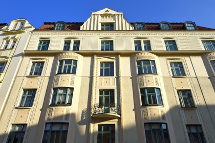 République Tchèque, Prague, centre historique classé Patrimoine Mondial de l' UNESCO, quartier de Stare Mesto, immeuble rue Stupartska