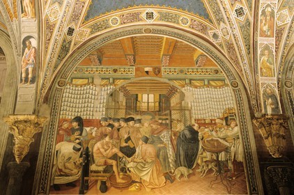 Italy, Tuscany, Siena, Santa Maria della Scala hospital, Dominico do Bartolo fresco