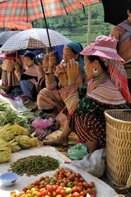 Vietnam, Lao Cai province, Bac Ha district, Can Cau market, women from the Flower Hmong minority