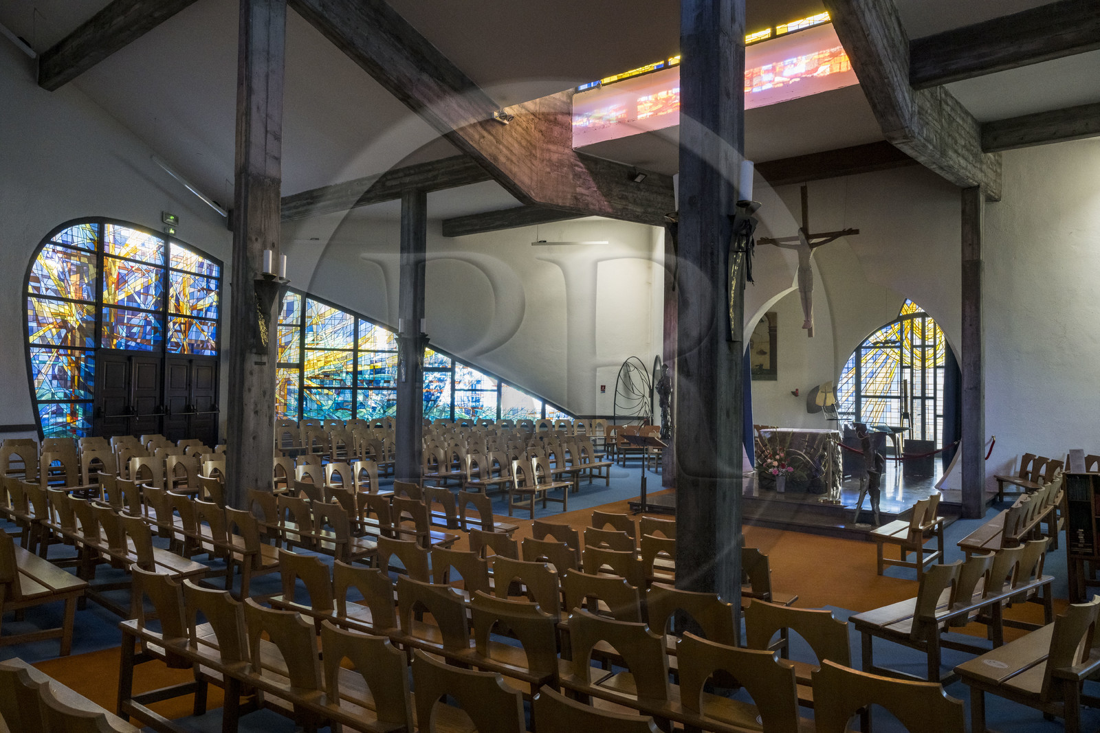France, Hérault (34), La Grande-Motte, labellisé patrimoine du XXème siècle, l'église Saint-Augustin des architectes Jean Balladur et Jean-Bernard Tostivint