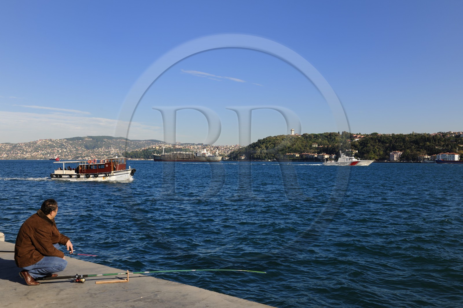 Turkey, Istanbul, the Bosphorus in Emirgan, opposite the Asian side
