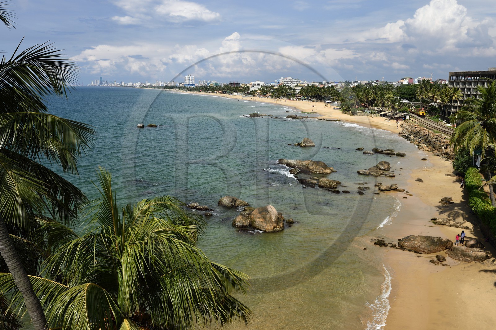 Sri Lanka, Colombo, Colombo Fort train station, Mount Lavinia beach and the city in the background