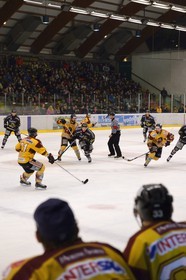 France, Haute Savoie, Morzine, ice hockey game from the Morzine-Avoriaz Hockey Club called the Penguins