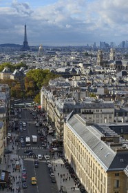 France, Paris (75), Quartier Latin, la rue Soufflot, les Invalides et la Tour Eiffel en arrière plan