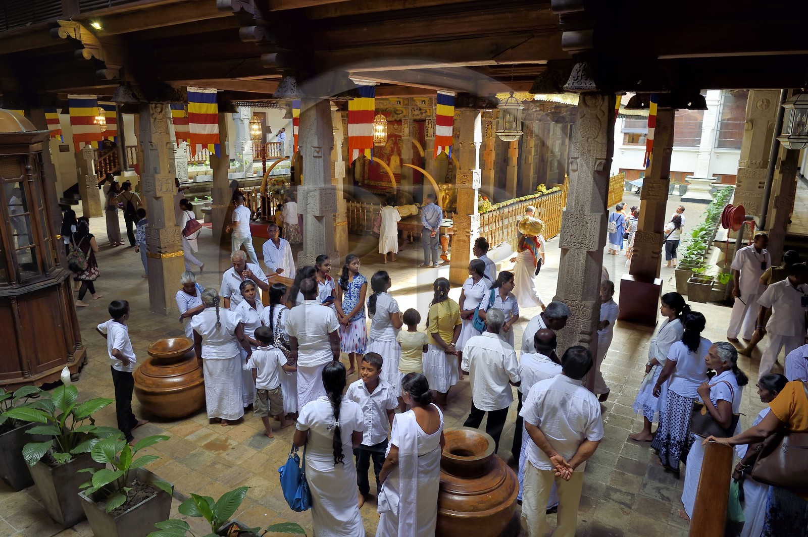 Sri Lanka, province du centre, Kandy, ville sacrée classée patrimoine mondial de l'UNESCO, Temple de la Dent de Bouddha (Sri Dalada Maligawa)