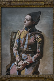 Suisse, Bâle, le Kunstmuseum Basel Hauptbau (musée d'Art) de 1936, Arlequin assis, 1923 de Pablo Picasso