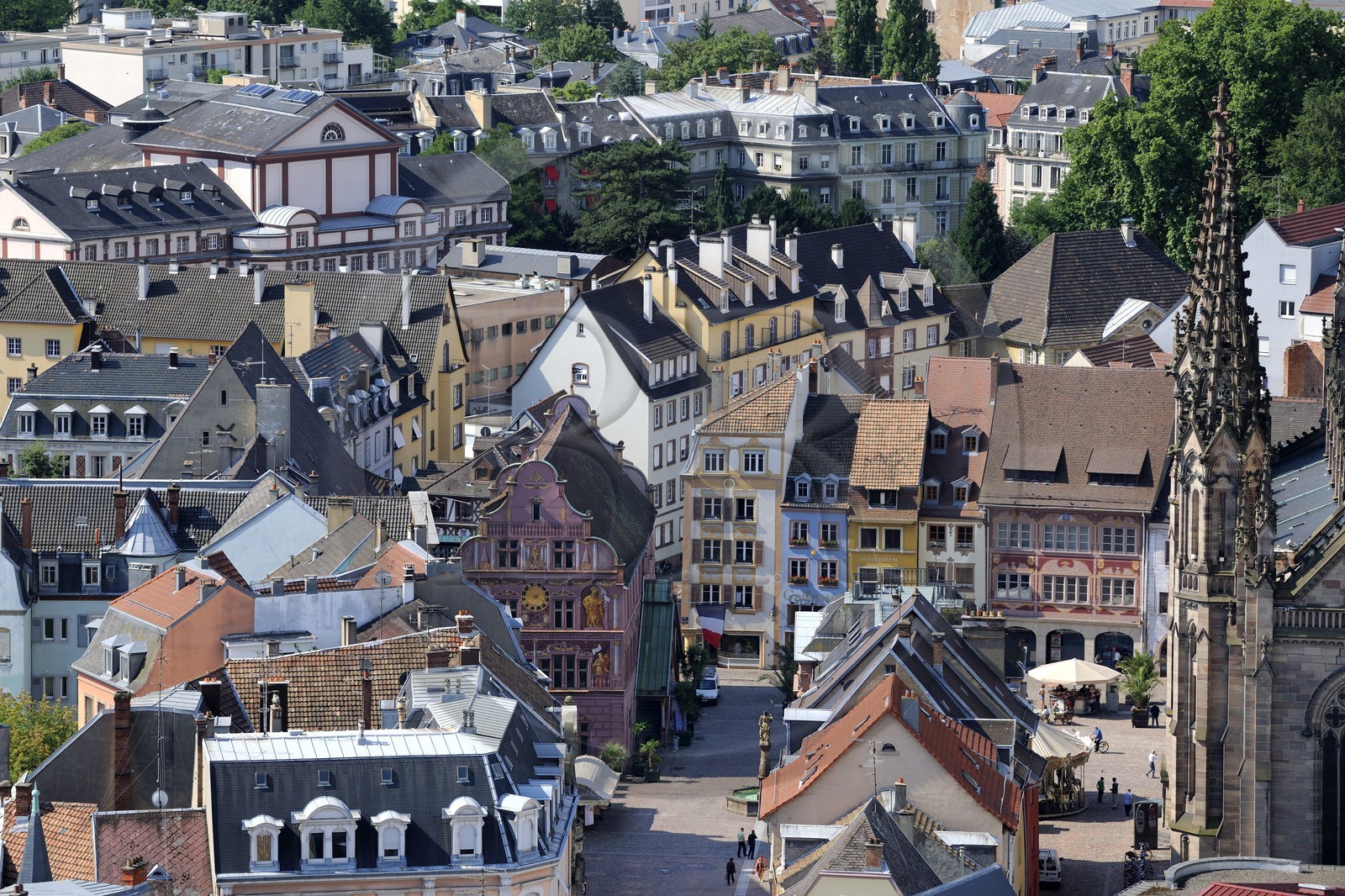 France, Haut Rhin, Mulhouse, historical city centre with the town hall