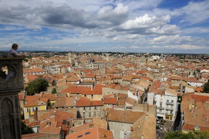 France, Hérault (34), Béziers, vue sur la vieille ville depuis la cathédrale Saint-Nazaire