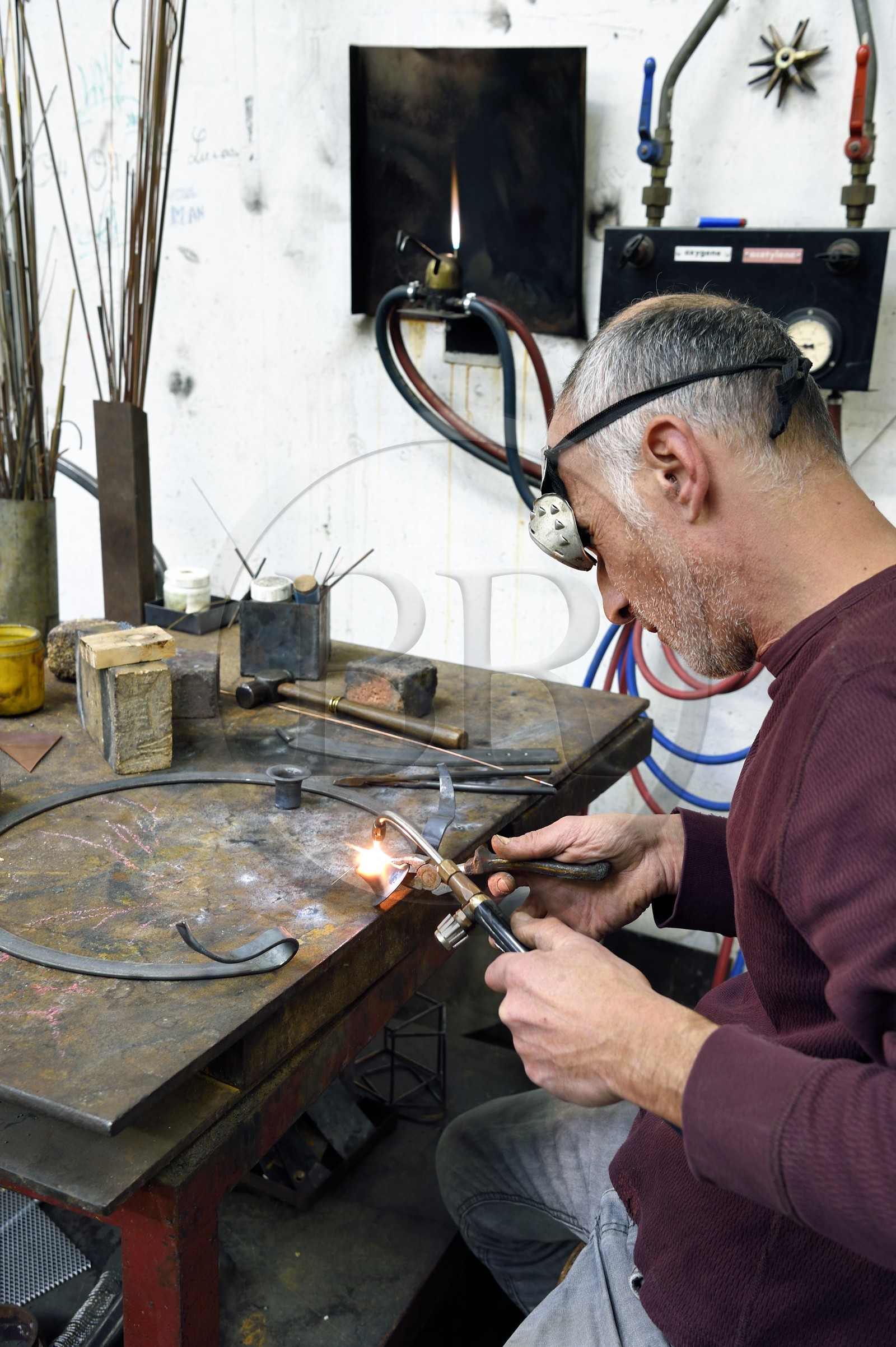 France, Paris, Saint Germain des Pres district, Ecole nationale superieure des Beaux-Arts (Fine Arts school), Michel Salerno's metal workshop