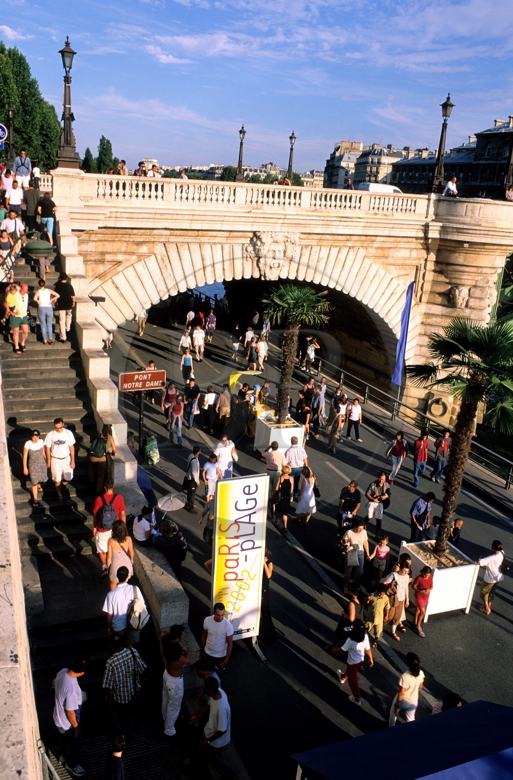 France, Paris (75), Paris-Plage fête tenue au mois d'août sur les quais de Seine fermés au trafic automobile