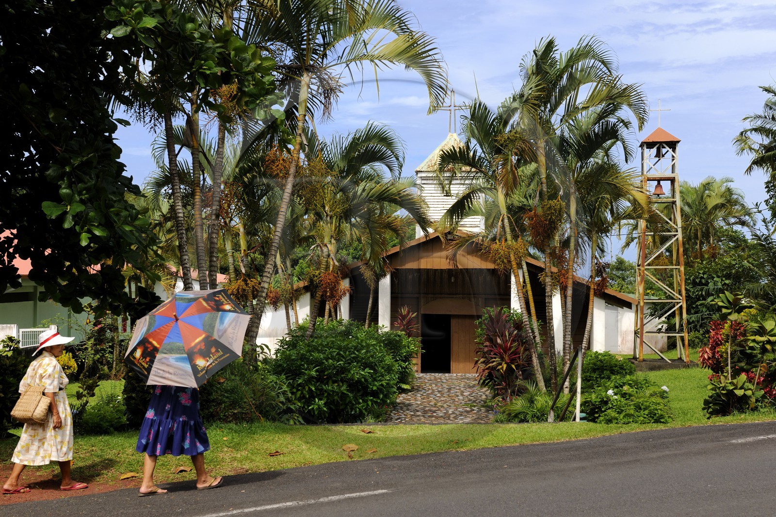 France, île de la Réunion, église catholique de Bois-Blanc au sud de Piton-Sainte-Rose