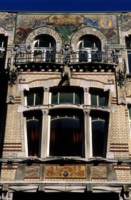 Belgique, Flandre, Anvers (Antwerpen), quartier Zurenborg, la maison Art Nouveau dite de la bataille de Waterloo