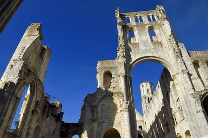 France, Seine-Maritime, France, Seine Maritime, Pays de Caux, Norman Seine River Meanders Regional Nature Park, Jumieges, abbey of Saint Pierre de Jumieges founded in the 7th century
