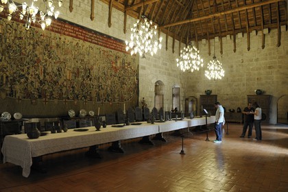 Portugal, Minho region, Guimaraes, town listed as World Heritage by UNESCO, Paço dos Duces de Bragança (Palace of the Dukes of Braganza), the Main Hall