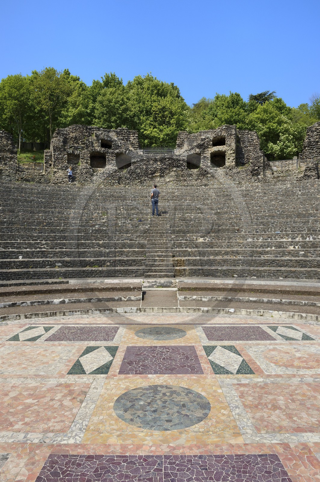 France, Rhône (69), Lyon, site historique classé Patrimoine Mondial de l'UNESCO, colline de Fourvière, théâtre romain, l'Odéon