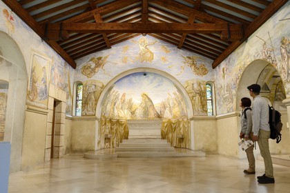 France, Marne (51), Reims, la chapelle Notre-Dame de la Paix ou chapelle Foujita, peintures de Leonard Foujita