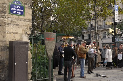France, Paris (75), La Planche à Dixie, orchestre de jazz traditionnel place Saint-Germain-des-Près