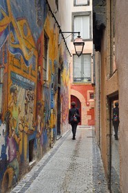 France, Puy-de-Dôme (63), Clermont-Ferrand, impasse donnant sur la rue des Chaussetiers