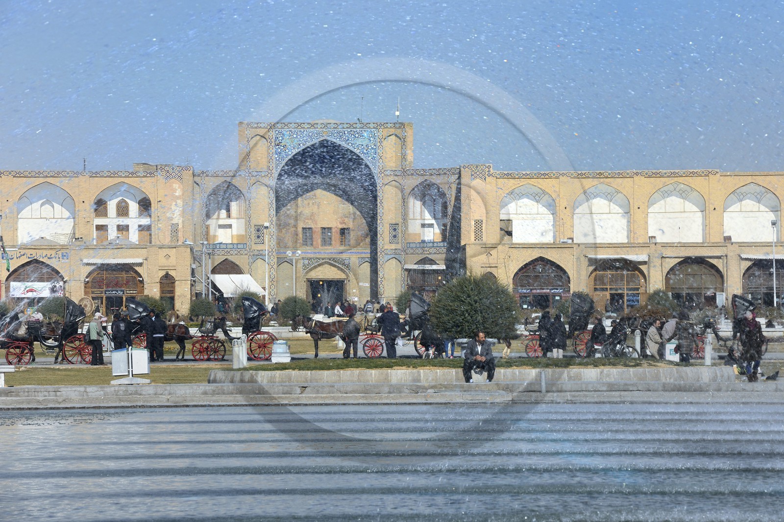 Iran, Isfahan Province, Isfahan, Bazar-e Bozorg (Great Bazaar), a massive covered bazaar which dates back almost 1300 years, main entrance on naghsh-i jahan square also known as Imam Khomeiny square, listed as World heritage by UNESCO