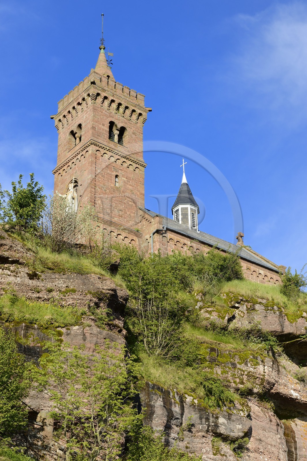 France, Bas Rhin, Moselle, Dabo Rock, bell tower of the Saint Leon chapel