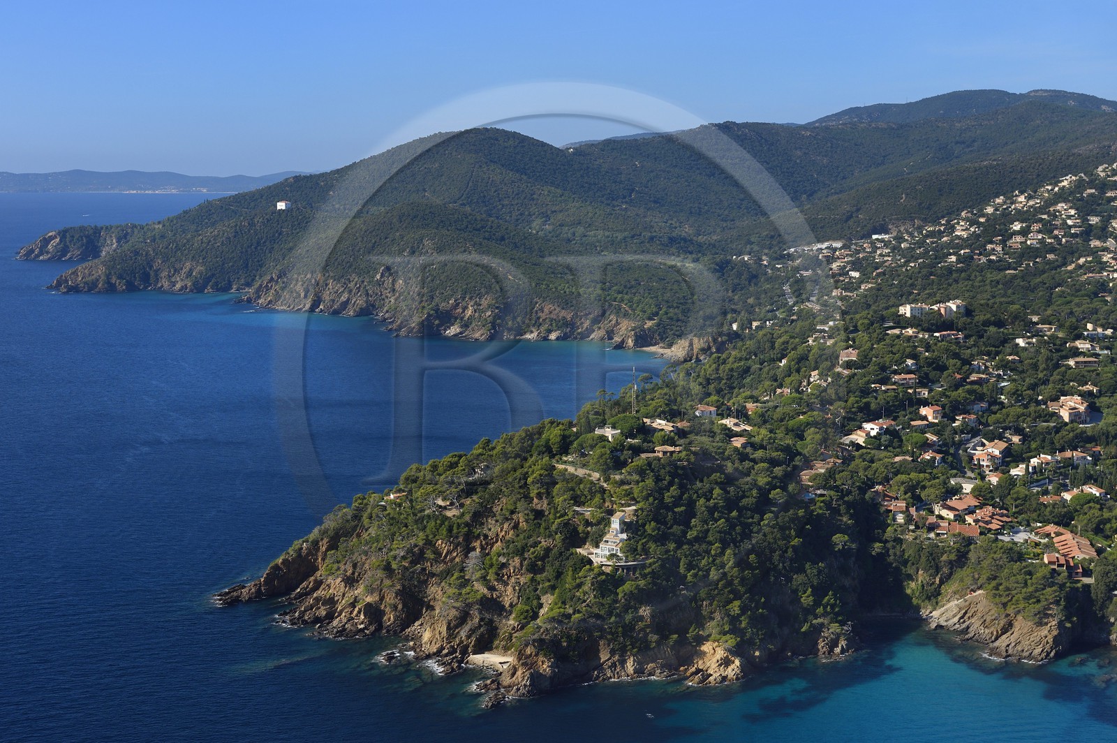 France, Var, Corniche des Maures, Cap Cavalaire-sur-Mer (aerial view)