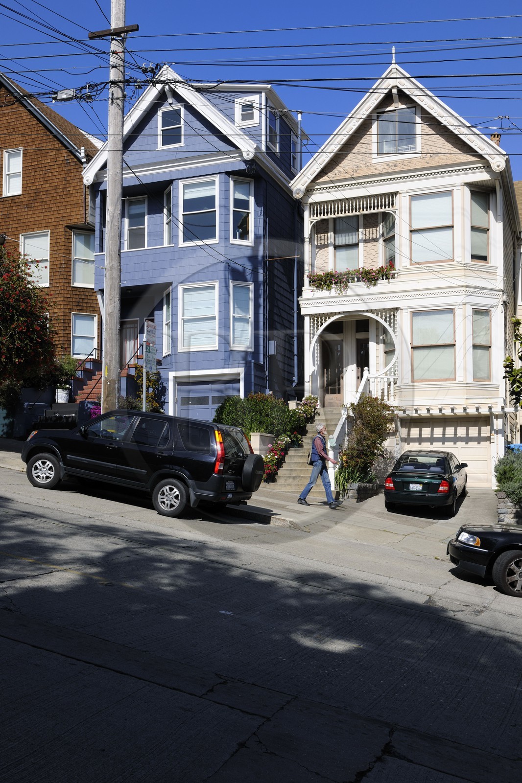 United States, California, San Francisco, sloping street (Castro street) in the district of Noe Valley