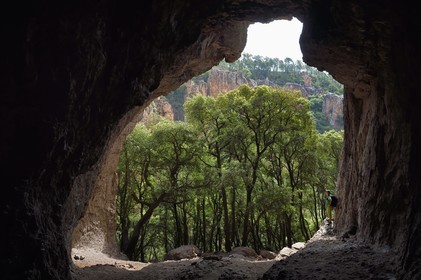 France, Var, between Bagnols en Foret and Roquebrune sur Argens, hike in the Gorges du Blavet, the Muéron cave, prehistoric habitat