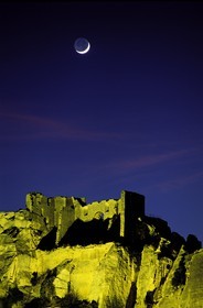 France, Bouches du Rhone, Les Baux de Provence village, labelled Les Plus Beaux Villages de France (The Most Beautiful Villages of France), ruins of castle and donjon